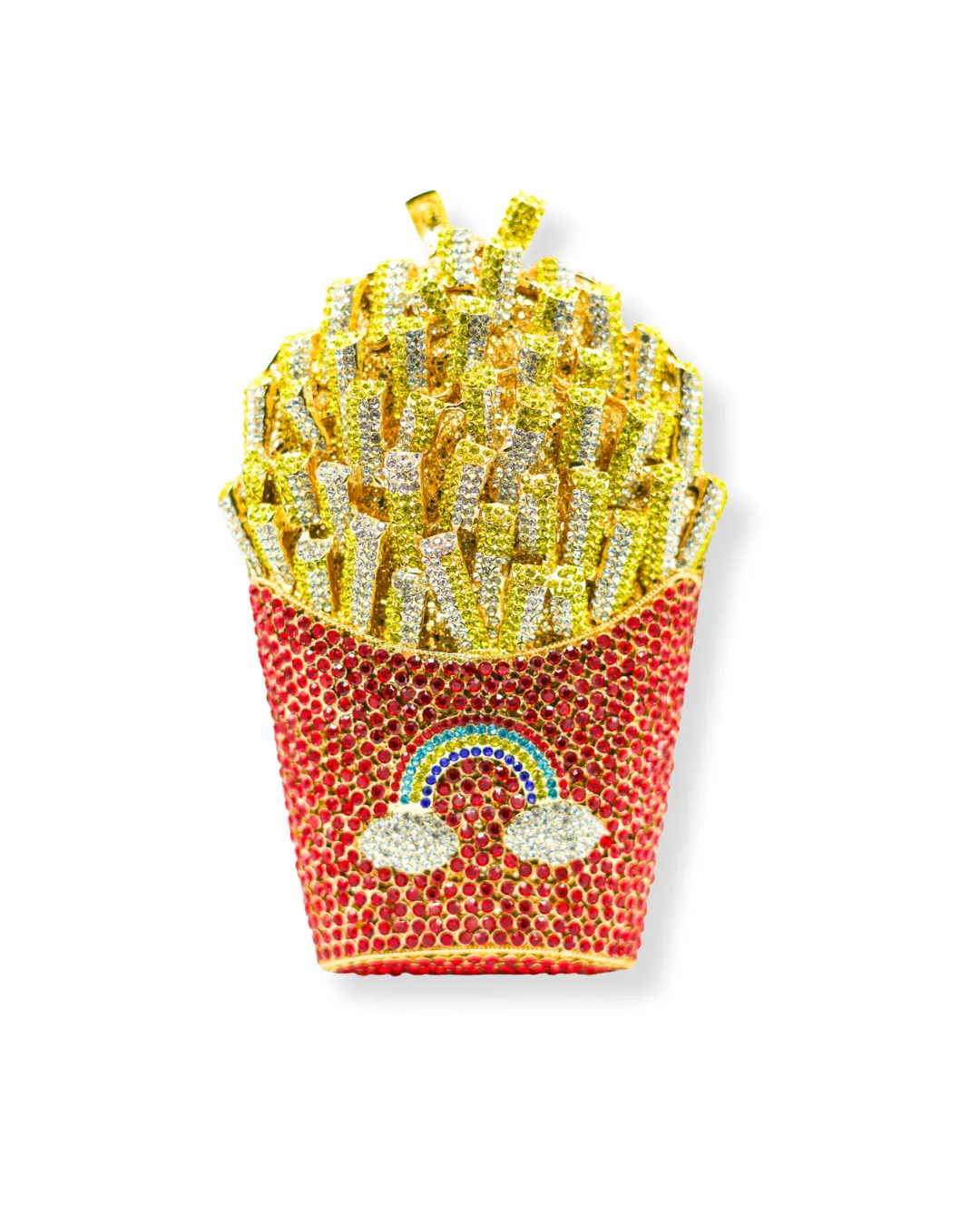 Sparkling French Fries Crystal Clutch