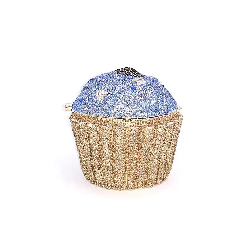 Designer Brand Luxury Crystal Evening Bag Fashion Cupcake Diamond Clutch Soiree Purse Women Wedding Bride Cake Handbags